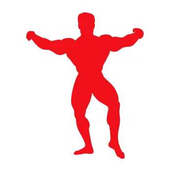 Polep vozidla SAMOLEPKA Kulturista 008 pravá (10 - červená) NA AUTO, NÁLEPKA, FÓLIE, POLEP, TUNING, VLASTNÍ TEXT, TISK, AUTOSAMOLEPKY.cz, POLEPY, OBRÁZEK, LOGO, SAMOLEPKY