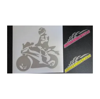 Samolepící dekorace SAMOLEPKA Motorkář 005 levá (17 - šedá) NA AUTO, NÁLEPKA, FÓLIE, POLEP, TUNING, VLASTNÍ TEXT, TISK, AUTOSAMOLEPKY.cz, POLEPY, OBRÁZEK, LOGO, SAMOLEPKY