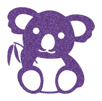 Samolepící dekorace SAMOLEPKA Koala 001 pravá (87 - Ultra Metalic fialová) NA AUTO, NÁLEPKA, FÓLIE, POLEP, TUNING, VLASTNÍ TEXT, TISK, AUTOSAMOLEPKY.cz, POLEPY, OBRÁZEK, LOGO, SAMOLEPKY