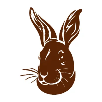 Samolepící dekorace SAMOLEPKA Králík 001 levá (15 - hnědá) NA AUTO, NÁLEPKA, FÓLIE, POLEP, TUNING, VLASTNÍ TEXT, TISK, AUTOSAMOLEPKY.cz, POLEPY, OBRÁZEK, LOGO, SAMOLEPKY