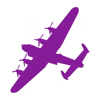 Polep vozidla SAMOLEPKA Letadlo 022 levá bombarder Lancaster (14 - fialová) NA AUTO, NÁLEPKA, FÓLIE, POLEP, TUNING, VLASTNÍ TEXT, TISK, AUTOSAMOLEPKY.cz, POLEPY, OBRÁZEK, LOGO, SAMOLEPKY