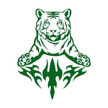 Samolepicí dekorace na vozidlo Animal flames 045 levá tygr (20 - tmavě zelená) SAMOLEPKA NA AUTO, NÁLEPKA, FÓLIE, POLEP, TUNING, VLASTNÍ TEXT, TISK, AUTOSAMOLEPKY.cz, POLEPY, OBRÁZEK, LOGO, 3D STICKERS