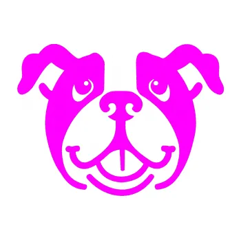 Polep vozidla Pes 069 Buldoček (72 - Fluorescentní růžová) SAMOLEPKA NA AUTO, NÁLEPKA, FÓLIE, POLEP, TUNING, VLASTNÍ TEXT, TISK, AUTOSAMOLEPKY.cz, POLEPY, OBRÁZEK, LOGO, 3D STICKERS