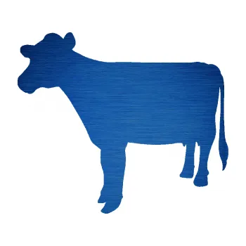 Samolepící dekorace Kráva 001 levá (65 - škrábaný kov modrý) SAMOLEPKA NA AUTO, NÁLEPKA, FÓLIE, POLEP, TUNING, VLASTNÍ TEXT, TISK, AUTOSAMOLEPKY.cz, POLEPY, OBRÁZEK, LOGO, 3D STICKERS