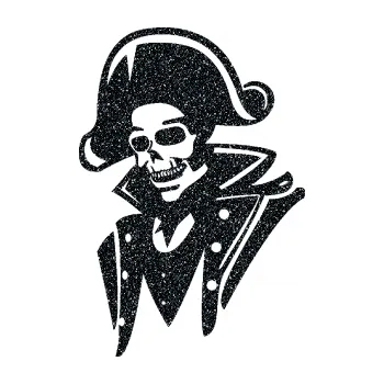 Samolepicí dekorace na vozidlo Kostra pirát levá (85 - Ultra Metalic černá) SAMOLEPKA NA AUTO, NÁLEPKA, FÓLIE, POLEP, TUNING, VLASTNÍ TEXT, TISK, AUTOSAMOLEPKY.cz, POLEPY, OBRÁZEK, LOGO, 3D STICKERS