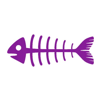 Polep vozidla SAMOLEPKA Ryba fishbone kostra levá (14 - fialová) NA AUTO, NÁLEPKA, FÓLIE, POLEP, TUNING, VLASTNÍ TEXT, TISK, AUTOSAMOLEPKY.cz, POLEPY, OBRÁZEK, LOGO, SAMOLEPKY