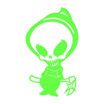 Samolepicí dekorace na vozidlo Kostra s kapucí pravá (71 - Fluorescentní zelená) SAMOLEPKA NA AUTO, NÁLEPKA, FÓLIE, POLEP, TUNING, VLASTNÍ TEXT, TISK, AUTOSAMOLEPKY.cz, POLEPY, OBRÁZEK, LOGO, 3D STICKERS