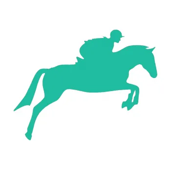 Samolepící dekorace Kůň 020 pravá skok s jezdcem (25 - tyrkysová) SAMOLEPKA NA AUTO, NÁLEPKA, FÓLIE, POLEP, TUNING, VLASTNÍ TEXT, TISK, AUTOSAMOLEPKY.cz, POLEPY, OBRÁZEK, LOGO, 3D STICKERS
