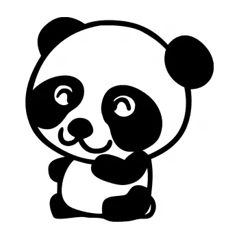 Samolepící dekorace SAMOLEPKA Panda 002 levá (01 - černá) NA AUTO, NÁLEPKA, FÓLIE, POLEP, TUNING, VLASTNÍ TEXT, TISK, AUTOSAMOLEPKY.cz, POLEPY, OBRÁZEK, LOGO, SAMOLEPKY