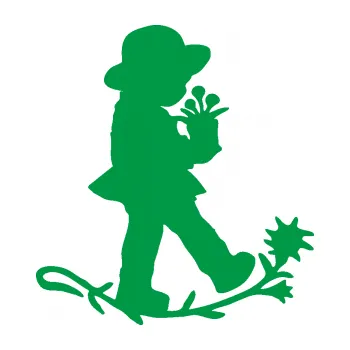 Samolepící dekorace Interiér 011 pravá dítě s květinou (12 - zelená) SAMOLEPKA NA AUTO, NÁLEPKA, FÓLIE, POLEP, TUNING, VLASTNÍ TEXT, TISK, AUTOSAMOLEPKY.cz, POLEPY, OBRÁZEK, LOGO, 3D STICKERS