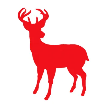 Samolepící dekorace SAMOLEPKA Jelen 004 levá (10 - červená) NA AUTO, NÁLEPKA, FÓLIE, POLEP, TUNING, VLASTNÍ TEXT, TISK, AUTOSAMOLEPKY.cz, POLEPY, OBRÁZEK, LOGO, SAMOLEPKY