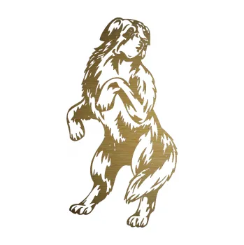 Polep vozidla SAMOLEPKA Pes 035 levá (64 - škrábaný kov zlatý) NA AUTO, NÁLEPKA, FÓLIE, POLEP, TUNING, VLASTNÍ TEXT, TISK, AUTOSAMOLEPKY.cz, POLEPY, OBRÁZEK, LOGO, SAMOLEPKY