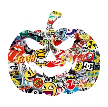 Samolepící dekorace SAMOLEPKA Halloween 018 levá dýně (83 - Sticker bomb) NA AUTO, NÁLEPKA, FÓLIE, POLEP, TUNING, VLASTNÍ TEXT, TISK, AUTOSAMOLEPKY.cz, POLEPY, OBRÁZEK, LOGO, SAMOLEPKY