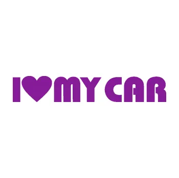 Polep vozidla SAMOLEPKA I Love my car nápis se srdcem (14 - fialová) NA AUTO, NÁLEPKA, FÓLIE, POLEP, TUNING, VLASTNÍ TEXT, TISK, AUTOSAMOLEPKY.cz, POLEPY, OBRÁZEK, LOGO, SAMOLEPKY