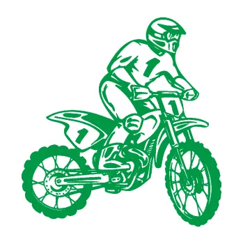 Samolepící dekorace Motorka 043 pravá motokros (12 - zelená) SAMOLEPKA NA AUTO, NÁLEPKA, FÓLIE, POLEP, TUNING, VLASTNÍ TEXT, TISK, AUTOSAMOLEPKY.cz, POLEPY, OBRÁZEK, LOGO, 3D STICKERS