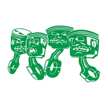 Samolepicí dekorace na vozidlo Písty levá (12 - zelená) SAMOLEPKA NA AUTO, NÁLEPKA, FÓLIE, POLEP, TUNING, VLASTNÍ TEXT, TISK, AUTOSAMOLEPKY.cz, POLEPY, OBRÁZEK, LOGO, 3D STICKERS