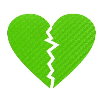 Samolepící dekorace SAMOLEPKA Rozbité srdce 001 (58 - 3D karbon zelený kawasaki) NA AUTO, NÁLEPKA, FÓLIE, POLEP, TUNING, VLASTNÍ TEXT, TISK, AUTOSAMOLEPKY.cz, POLEPY, OBRÁZEK, LOGO, SAMOLEPKY