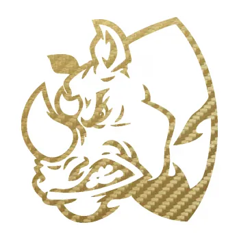 Samolepící dekorace SAMOLEPKA Nosorožec 001 levá (59 - 3D karbon zlatý) NA AUTO, NÁLEPKA, FÓLIE, POLEP, TUNING, VLASTNÍ TEXT, TISK, AUTOSAMOLEPKY.cz, POLEPY, OBRÁZEK, LOGO, SAMOLEPKY