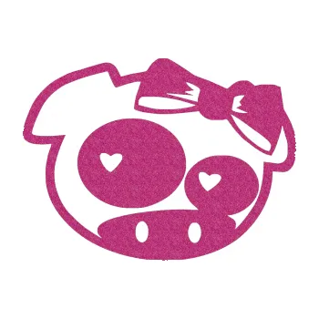 Samolepicí dekorace na vozidlo Rally pig girl pravá (90 - Ultra Metalic růžová) SAMOLEPKA NA AUTO, NÁLEPKA, FÓLIE, POLEP, TUNING, VLASTNÍ TEXT, TISK, AUTOSAMOLEPKY.cz, POLEPY, OBRÁZEK, LOGO, 3D STICKERS