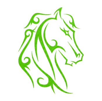 Samolepící dekorace SAMOLEPKA Kůň 036 pravá (58 - 3D karbon zelený kawasaki) NA AUTO, NÁLEPKA, FÓLIE, POLEP, TUNING, VLASTNÍ TEXT, TISK, AUTOSAMOLEPKY.cz, POLEPY, OBRÁZEK, LOGO, SAMOLEPKY