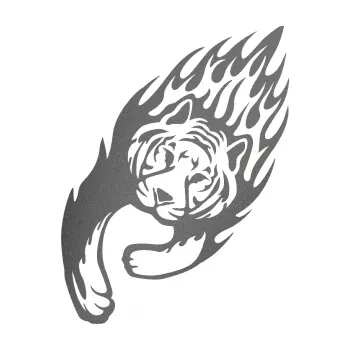 Samolepicí dekorace na vozidlo Animal flames 015 levá tygr (41 - grafitová metalíza) SAMOLEPKA NA AUTO, NÁLEPKA, FÓLIE, POLEP, TUNING, VLASTNÍ TEXT, TISK, AUTOSAMOLEPKY.cz, POLEPY, OBRÁZEK, LOGO, 3D STICKERS