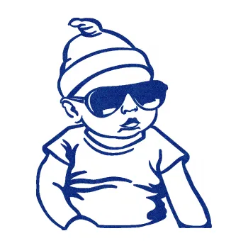 Samolepicí dekorace na vozidlo Baby on board 003 pravá miminko s brýlemi (89 - Ultra Metalic modrá tmavá) SAMOLEPKA NA AUTO, NÁLEPKA, FÓLIE, POLEP, TUNING, VLASTNÍ TEXT, TISK, AUTOSAMOLEPKY.cz, POLEPY, OBRÁZEK, LOGO, 3D STICKERS