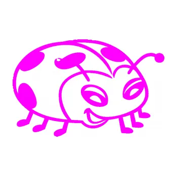 Samolepicí dekorace na vozidlo Beruška 004 pravá (72 - Fluorescentní růžová) SAMOLEPKA NA AUTO, NÁLEPKA, FÓLIE, POLEP, TUNING, VLASTNÍ TEXT, TISK, AUTOSAMOLEPKY.cz, POLEPY, OBRÁZEK, LOGO, 3D STICKERS