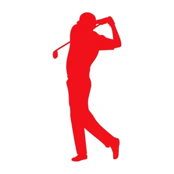 Polep vozidla SAMOLEPKA Golfista 005 levá (10 - červená) NA AUTO, NÁLEPKA, FÓLIE, POLEP, TUNING, VLASTNÍ TEXT, TISK, AUTOSAMOLEPKY.cz, POLEPY, OBRÁZEK, LOGO, SAMOLEPKY