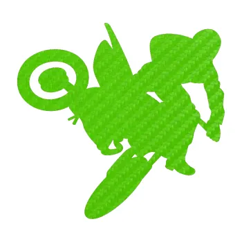 Samolepící dekorace SAMOLEPKA Motorka 033 pravá motokros (58 - 3D karbon zelený kawasaki) NA AUTO, NÁLEPKA, FÓLIE, POLEP, TUNING, VLASTNÍ TEXT, TISK, AUTOSAMOLEPKY.cz, POLEPY, OBRÁZEK, LOGO, SAMOLEPKY