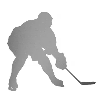 Samolepicí dekorace na vozidlo Hokejista 016 pravá (42 - stříbrná metalíza) SAMOLEPKA NA AUTO, NÁLEPKA, FÓLIE, POLEP, TUNING, VLASTNÍ TEXT, TISK, AUTOSAMOLEPKY.cz, POLEPY, OBRÁZEK, LOGO, 3D STICKERS