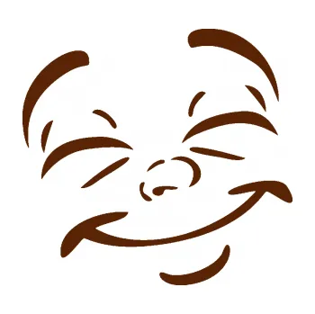 Samolepící dekorace SAMOLEPKA Obličej 004 pravá šťastný (15 - hnědá) NA AUTO, NÁLEPKA, FÓLIE, POLEP, TUNING, VLASTNÍ TEXT, TISK, AUTOSAMOLEPKY.cz, POLEPY, OBRÁZEK, LOGO, SAMOLEPKY