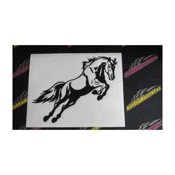 Samolepící dekorace SAMOLEPKA Kůň 050 pravá ve skoku (17 - šedá) NA AUTO, NÁLEPKA, FÓLIE, POLEP, TUNING, VLASTNÍ TEXT, TISK, AUTOSAMOLEPKY.cz, POLEPY, OBRÁZEK, LOGO, SAMOLEPKY