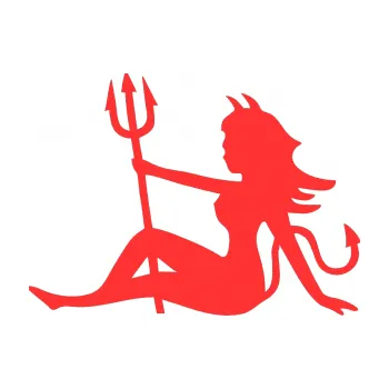 Polep vozidla Čertice 003 levá (02 - světle červená) SAMOLEPKA NA AUTO, NÁLEPKA, FÓLIE, POLEP, TUNING, VLASTNÍ TEXT, TISK, AUTOSAMOLEPKY.cz, POLEPY, OBRÁZEK, LOGO, 3D STICKERS