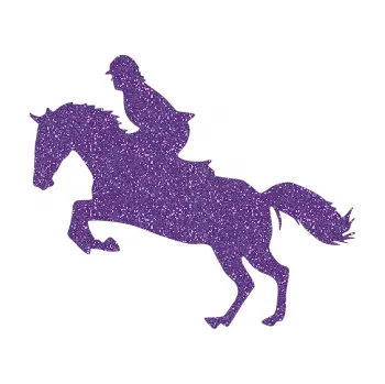 Samolepící dekorace Kůň 014 levá skok s jezdcem (87 - Ultra Metalic fialová) SAMOLEPKA NA AUTO, NÁLEPKA, FÓLIE, POLEP, TUNING, VLASTNÍ TEXT, TISK, AUTOSAMOLEPKY.cz, POLEPY, OBRÁZEK, LOGO, 3D STICKERS