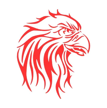 Samolepicí dekorace na vozidlo Orel 002 pravá (02 - světle červená) SAMOLEPKA NA AUTO, NÁLEPKA, FÓLIE, POLEP, TUNING, VLASTNÍ TEXT, TISK, AUTOSAMOLEPKY.cz, POLEPY, OBRÁZEK, LOGO, 3D STICKERS