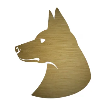 Polep vozidla SAMOLEPKA Pes 059 levá (64 - škrábaný kov zlatý) NA AUTO, NÁLEPKA, FÓLIE, POLEP, TUNING, VLASTNÍ TEXT, TISK, AUTOSAMOLEPKY.cz, POLEPY, OBRÁZEK, LOGO, SAMOLEPKY