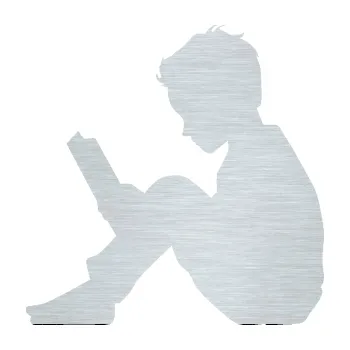 samolepka Děti silueta 002 levá chlapec s knížkou (61 - škrábaný hliník) SAMOLEPKA NA AUTO, NÁLEPKA, FÓLIE, POLEP, TUNING, VLASTNÍ TEXT, TISK, AUTOSAMOLEPKY.cz, POLEPY, OBRÁZEK, LOGO, 3D STICKERS