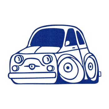 Polep vozidla SAMOLEPKA Fiat 500 karikatura levá (89 - Ultra Metalic modrá tmavá) NA AUTO, NÁLEPKA, FÓLIE, POLEP, TUNING, VLASTNÍ TEXT, TISK, AUTOSAMOLEPKY.cz, POLEPY, OBRÁZEK, LOGO, SAMOLEPKY