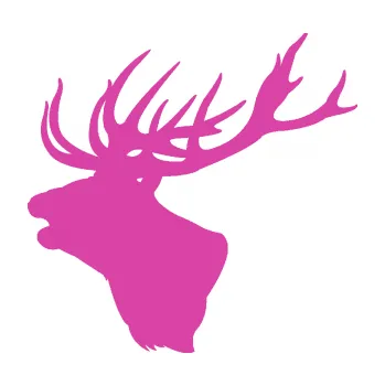 Samolepící dekorace Jelen 001 levá silueta hlavy (16 - růžová) SAMOLEPKA NA AUTO, NÁLEPKA, FÓLIE, POLEP, TUNING, VLASTNÍ TEXT, TISK, AUTOSAMOLEPKY.cz, POLEPY, OBRÁZEK, LOGO, 3D STICKERS