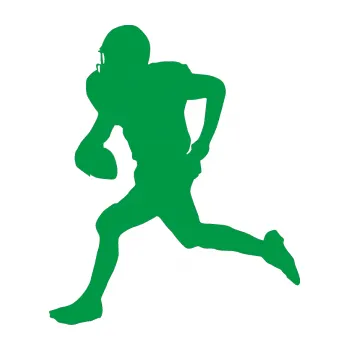 Polep vozidla Americký fotbal 001 levá (12 - zelená) SAMOLEPKA NA AUTO, NÁLEPKA, FÓLIE, POLEP, TUNING, VLASTNÍ TEXT, TISK, AUTOSAMOLEPKY.cz, POLEPY, OBRÁZEK, LOGO, 3D STICKERS