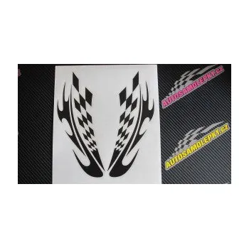 Polep vozidla SAMOLEPKA Kapota 022 šachovnice (10 - červená) NA AUTO, NÁLEPKA, FÓLIE, POLEP, TUNING, VLASTNÍ TEXT, TISK, AUTOSAMOLEPKY.cz, POLEPY, OBRÁZEK, LOGO, SAMOLEPKY