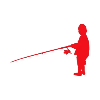 Polep vozidla SAMOLEPKA Rybář 009 levá (10 - červená) NA AUTO, NÁLEPKA, FÓLIE, POLEP, TUNING, VLASTNÍ TEXT, TISK, AUTOSAMOLEPKY.cz, POLEPY, OBRÁZEK, LOGO, SAMOLEPKY