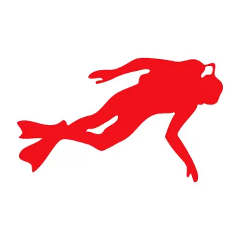 Polep vozidla SAMOLEPKA Potápěč 002 pravá (10 - červená) NA AUTO, NÁLEPKA, FÓLIE, POLEP, TUNING, VLASTNÍ TEXT, TISK, AUTOSAMOLEPKY.cz, POLEPY, OBRÁZEK, LOGO, SAMOLEPKY