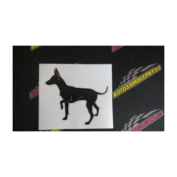 Polep vozidla SAMOLEPKA Pes 093 levá Pražský krysařík (10 - červená) NA AUTO, NÁLEPKA, FÓLIE, POLEP, TUNING, VLASTNÍ TEXT, TISK, AUTOSAMOLEPKY.cz, POLEPY, OBRÁZEK, LOGO, SAMOLEPKY