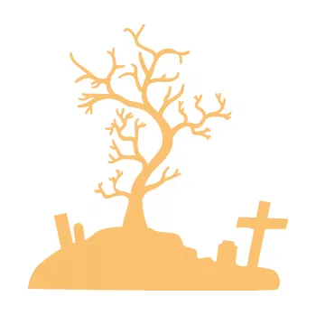 Samolepící dekorace Halloween 019 levá hřbitov (08 - béžová) SAMOLEPKA NA AUTO, NÁLEPKA, FÓLIE, POLEP, TUNING, VLASTNÍ TEXT, TISK, AUTOSAMOLEPKY.cz, POLEPY, OBRÁZEK, LOGO, 3D STICKERS