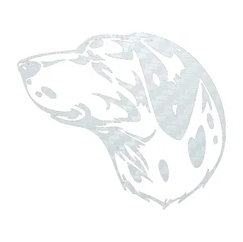 Polep vozidla SAMOLEPKA Pes 002 levá Dalmatin (51 - 3D karbon bílý) NA AUTO, NÁLEPKA, FÓLIE, POLEP, TUNING, VLASTNÍ TEXT, TISK, AUTOSAMOLEPKY.cz, POLEPY, OBRÁZEK, LOGO, SAMOLEPKY