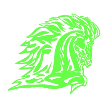 Samolepicí dekorace na vozidlo Animal flames 101 pravá kůň (71 - Fluorescentní zelená) SAMOLEPKA NA AUTO, NÁLEPKA, FÓLIE, POLEP, TUNING, VLASTNÍ TEXT, TISK, AUTOSAMOLEPKY.cz, POLEPY, OBRÁZEK, LOGO, 3D STICKERS