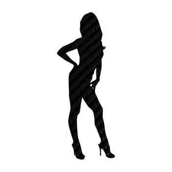 Polep vozidla Erotická žena 007 pravá (50 - 3D karbon černý) SAMOLEPKA NA AUTO, NÁLEPKA, FÓLIE, POLEP, TUNING, VLASTNÍ TEXT, TISK, AUTOSAMOLEPKY.cz, POLEPY, OBRÁZEK, LOGO, 3D STICKERS