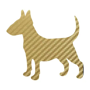 Polep vozidla SAMOLEPKA Pes 110 levá Bulteriér (59 - 3D karbon zlatý) NA AUTO, NÁLEPKA, FÓLIE, POLEP, TUNING, VLASTNÍ TEXT, TISK, AUTOSAMOLEPKY.cz, POLEPY, OBRÁZEK, LOGO, SAMOLEPKY