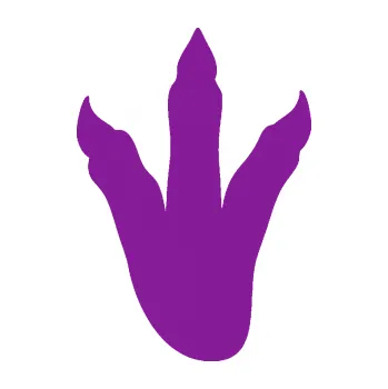 Samolepící dekorace Dinosaurus stopa 001 levá (14 - fialová) SAMOLEPKA NA AUTO, NÁLEPKA, FÓLIE, POLEP, TUNING, VLASTNÍ TEXT, TISK, AUTOSAMOLEPKY.cz, POLEPY, OBRÁZEK, LOGO, 3D STICKERS
